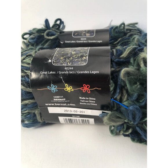 Lot of 2 Bernat Fleurettes Color Great Lakes 88 yards - Picture 3 of 3